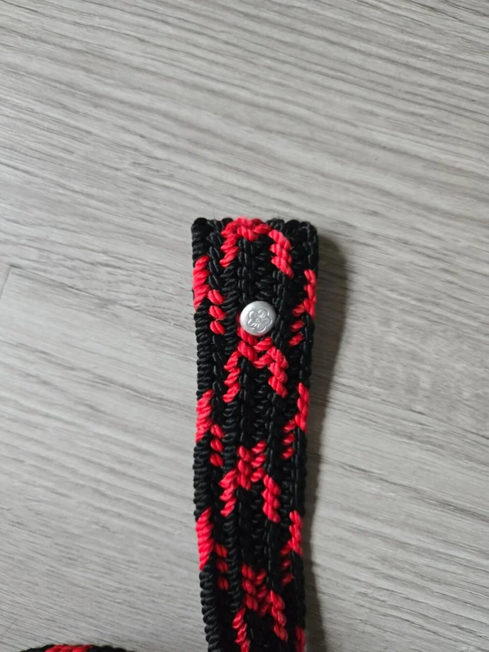Vintage red & black braided belt